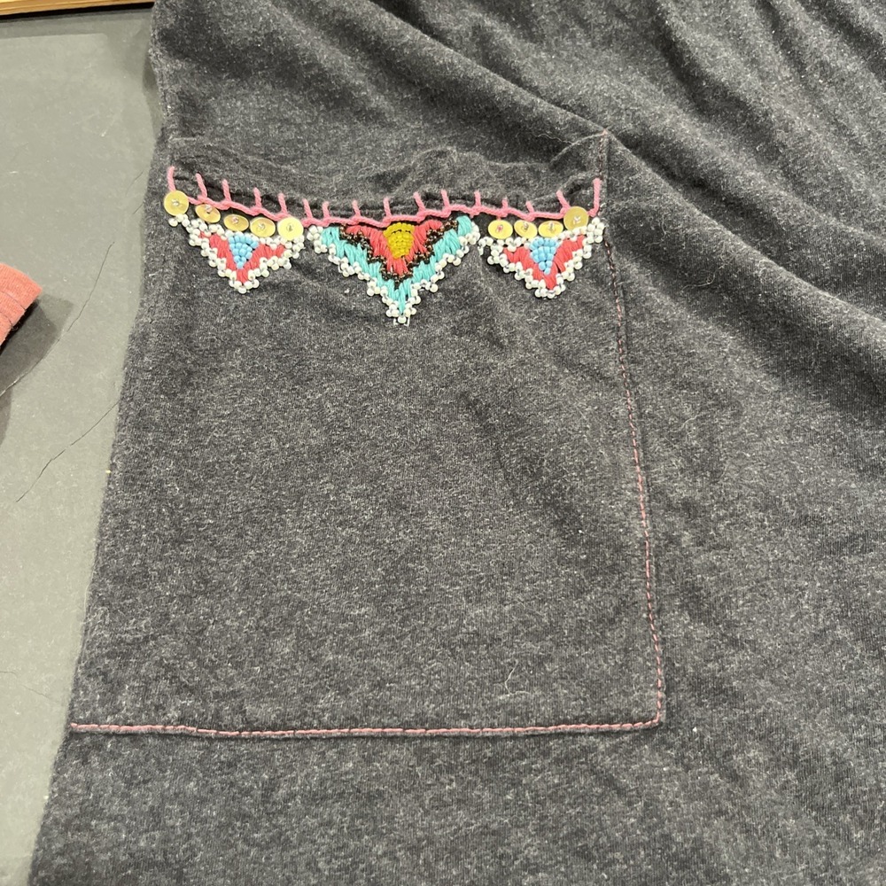 2- Double D RanchShort Pull On Skirts Pink & Gray Embroidered Sz Med Tie Waist - Picture 13 of 16